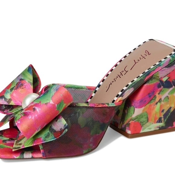 Betsey Johnson Floral Bow Mules - Pink and Green - Picture 6 of 6